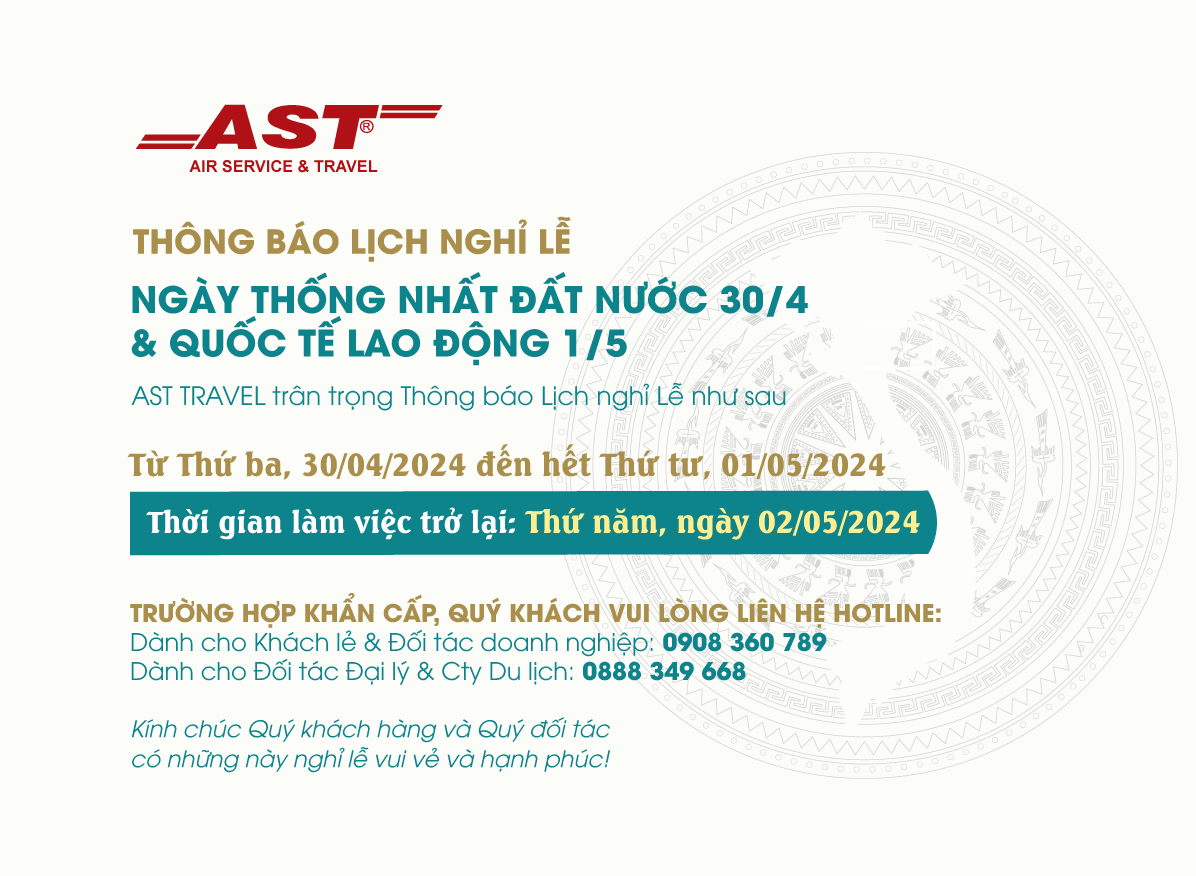 AST Travel thong bao nghi le 30.04 01.05